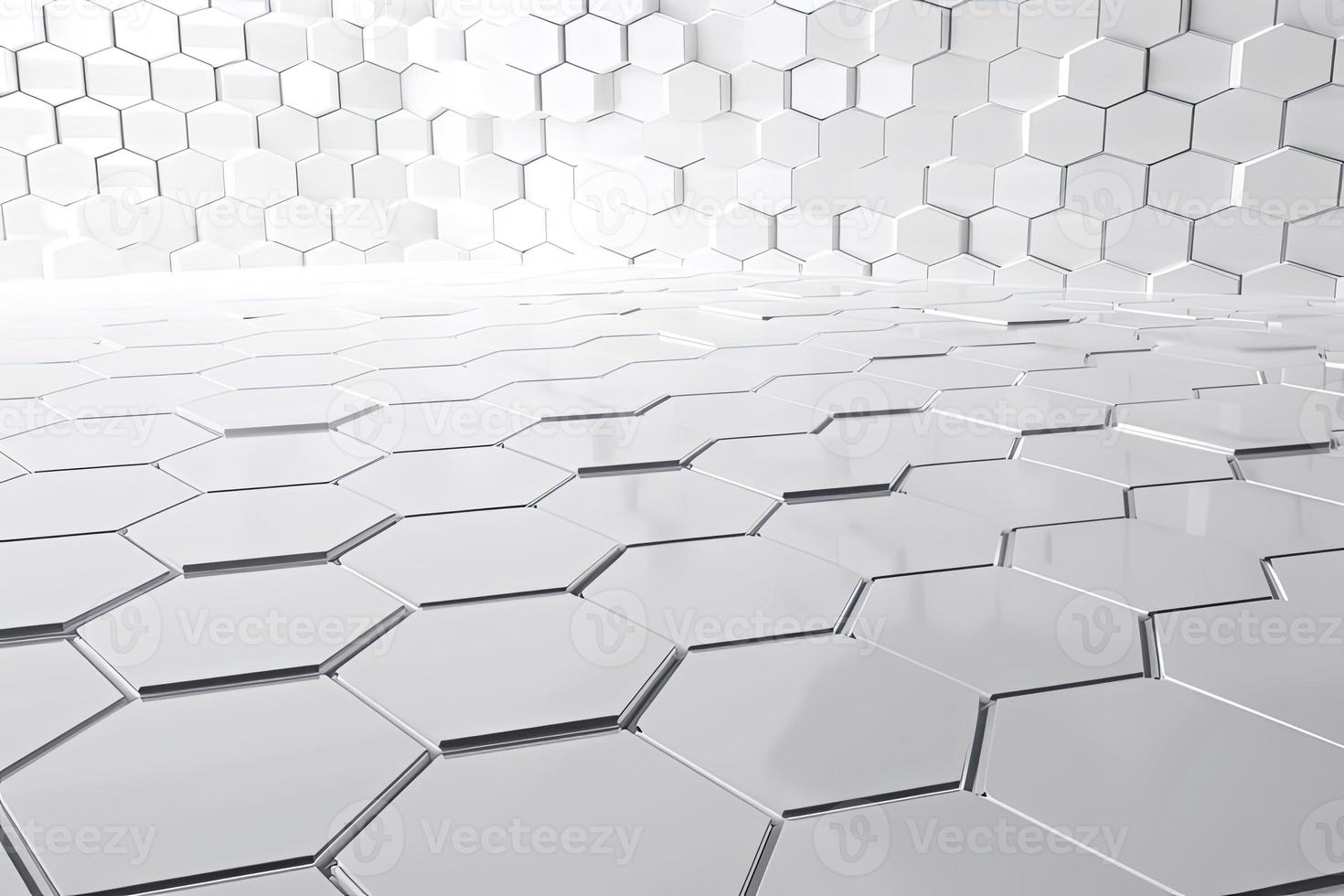 Abstract futuristic surface concept with hexagons. Trendy sci-fi technology background photo