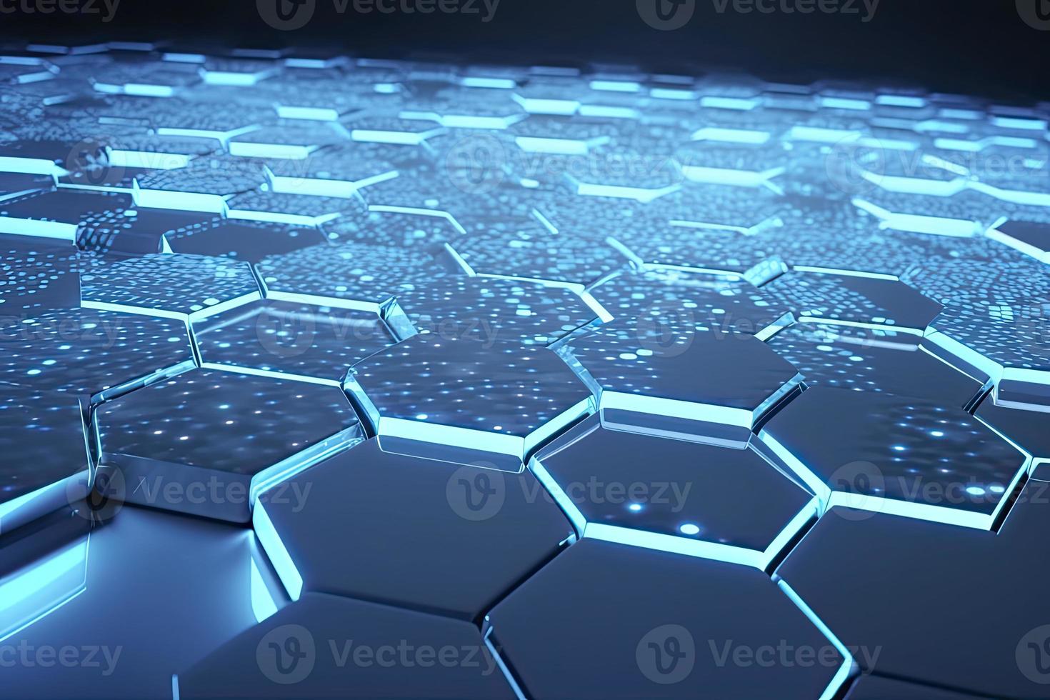 Abstract futuristic surface concept with hexagons. Trendy sci-fi technology background photo