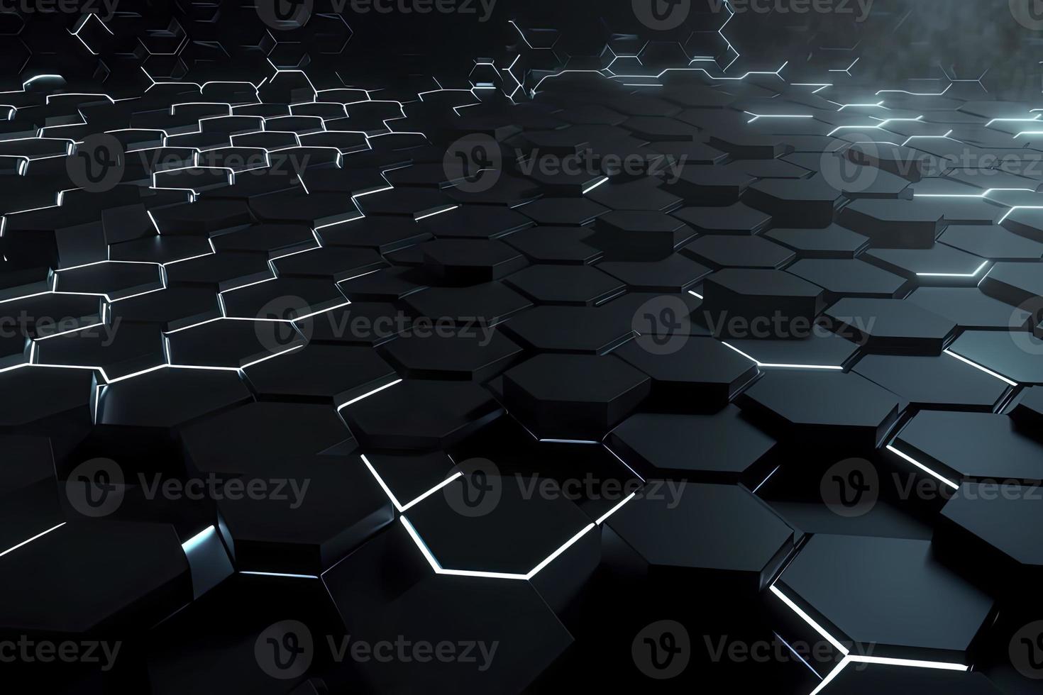 Abstract futuristic surface concept with hexagons. Trendy sci-fi technology background photo