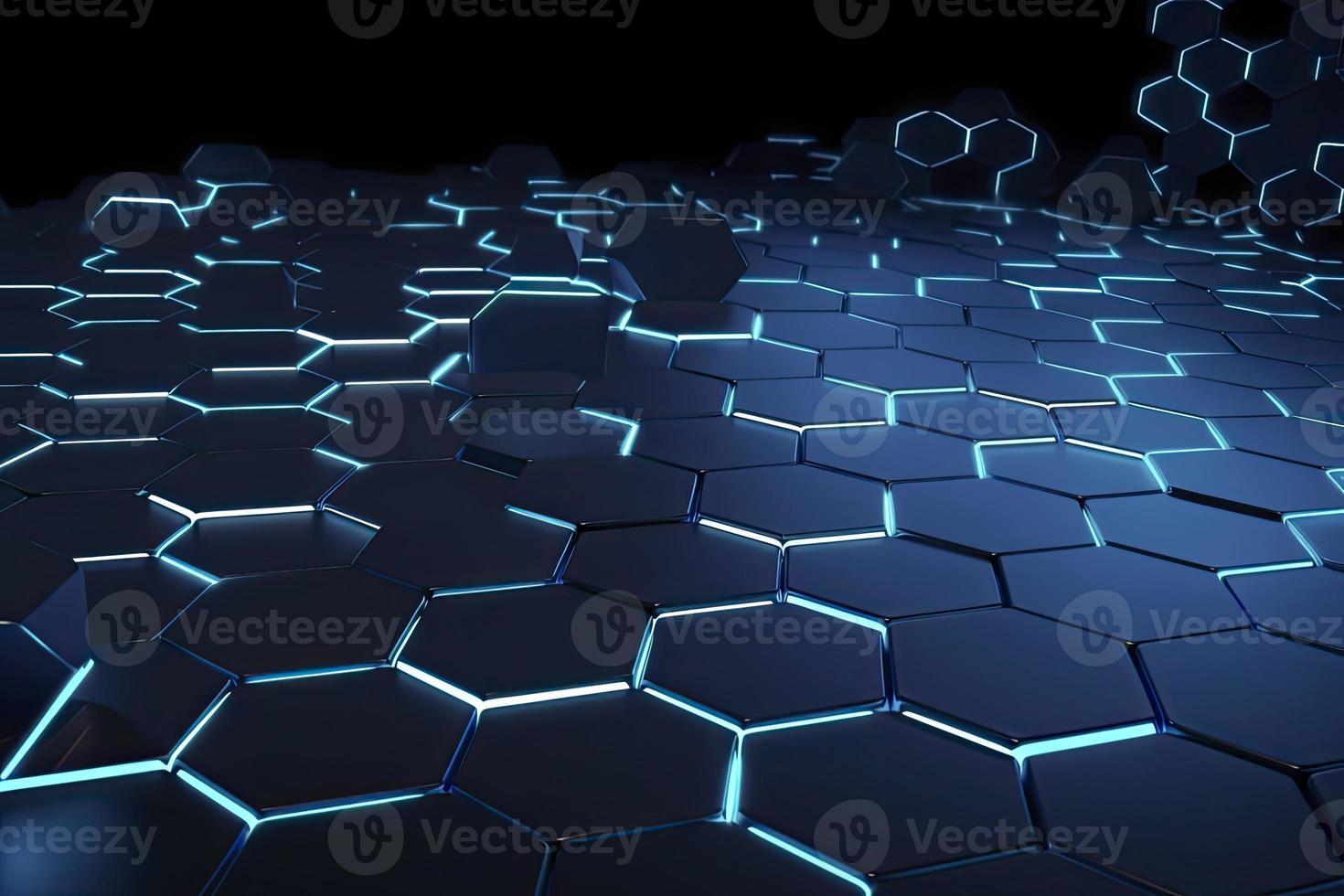 Abstract futuristic surface concept with hexagons. Trendy sci-fi technology background photo
