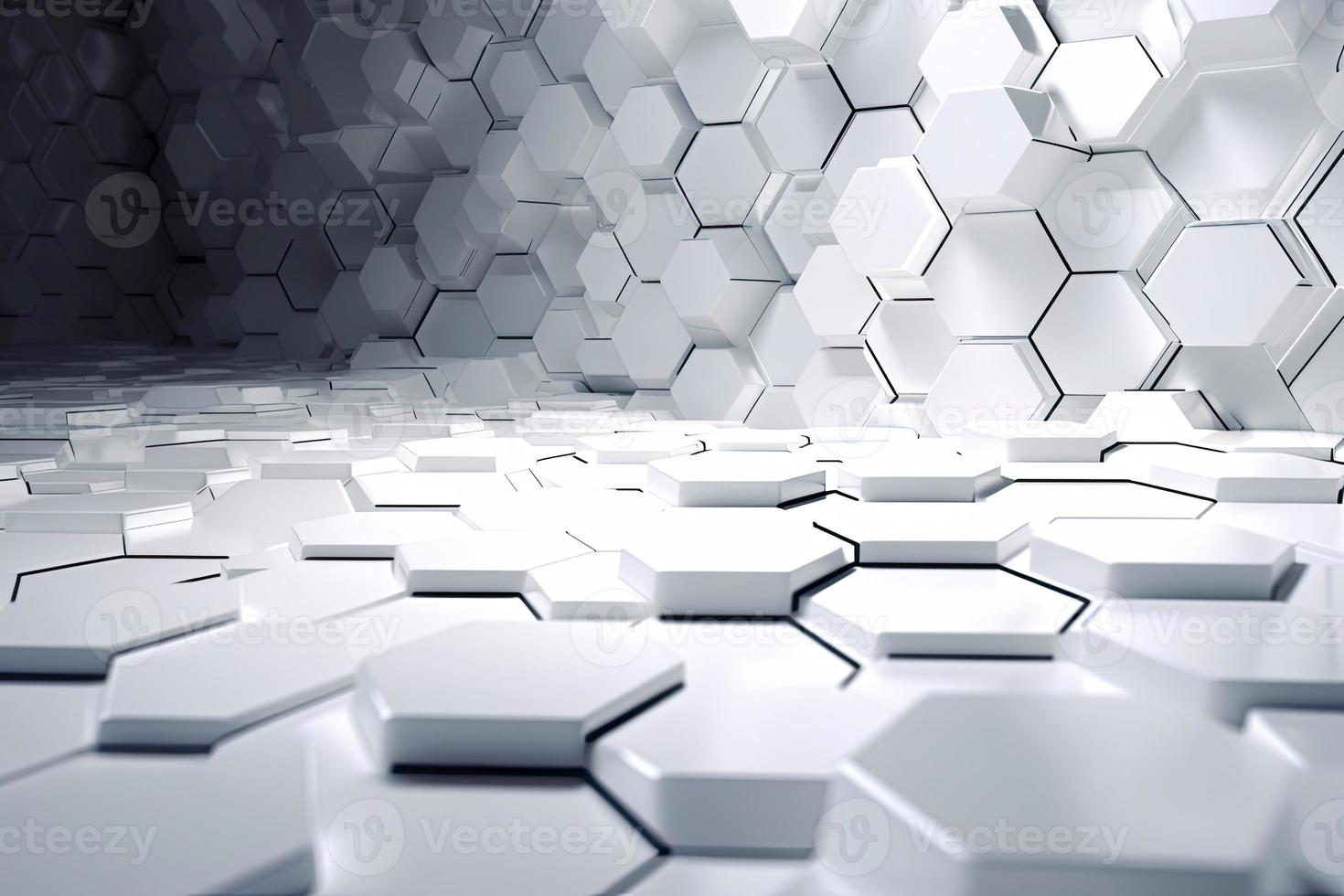 Abstract futuristic surface concept with hexagons. Trendy sci-fi technology background photo