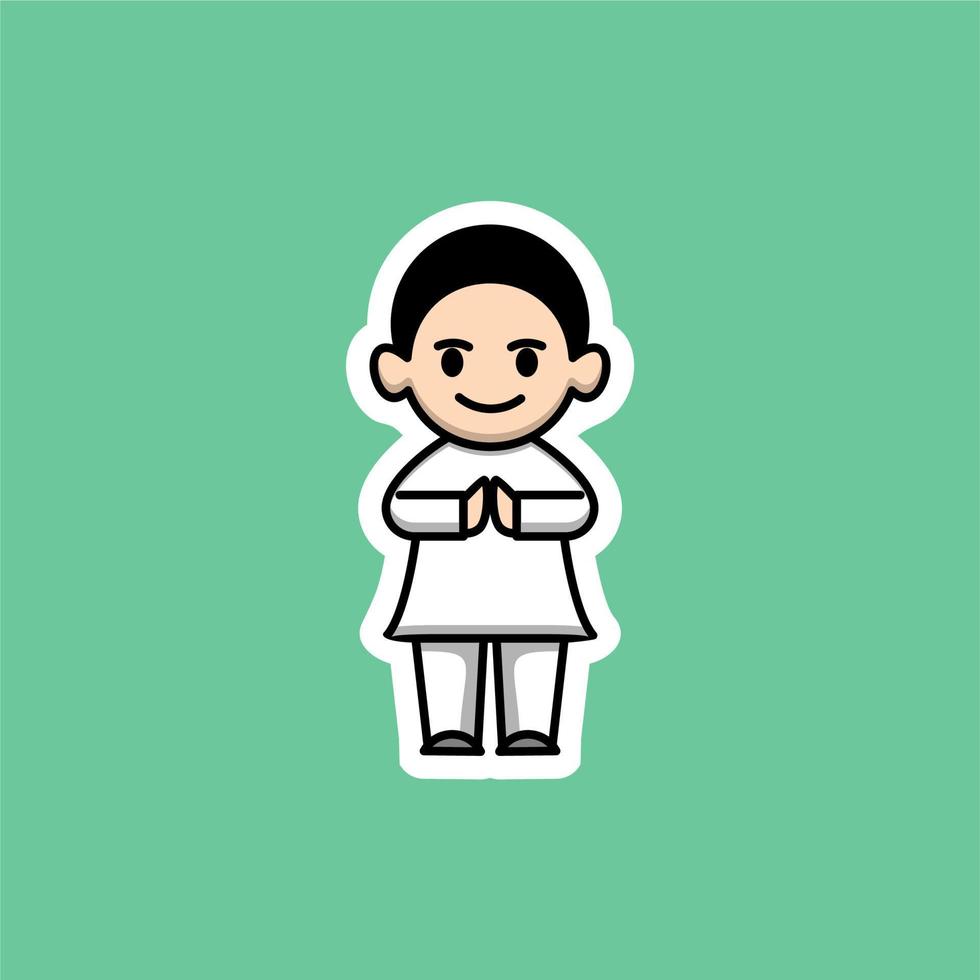 Cute Muslim Man Cartoon vector
