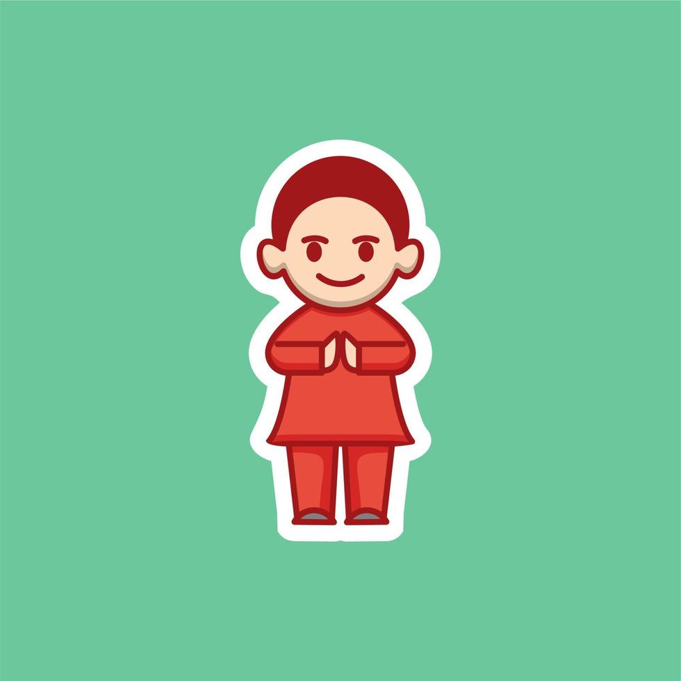 cute muslim man cartoon vector