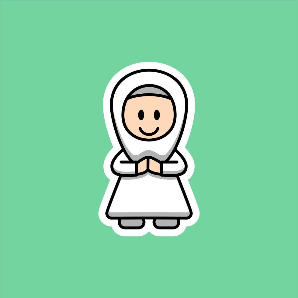 Cute Muslim Woman Cartoon vector