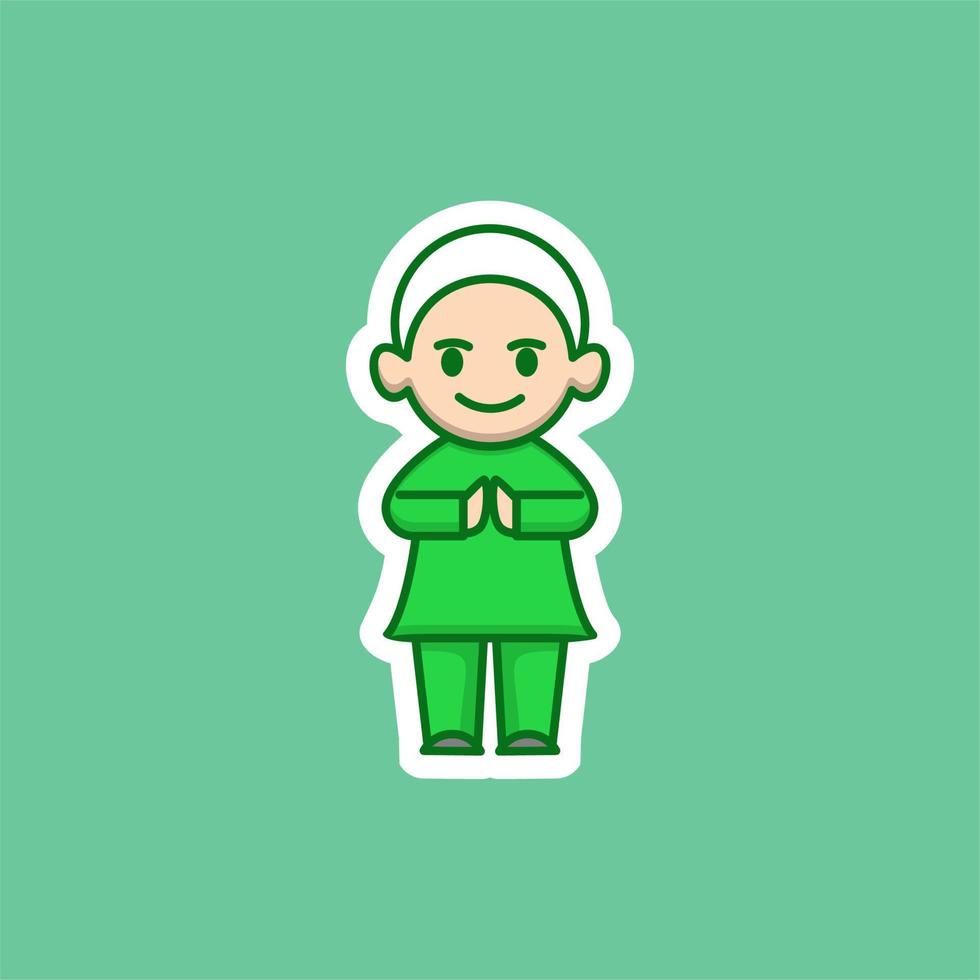 cute muslim man cartoon vector