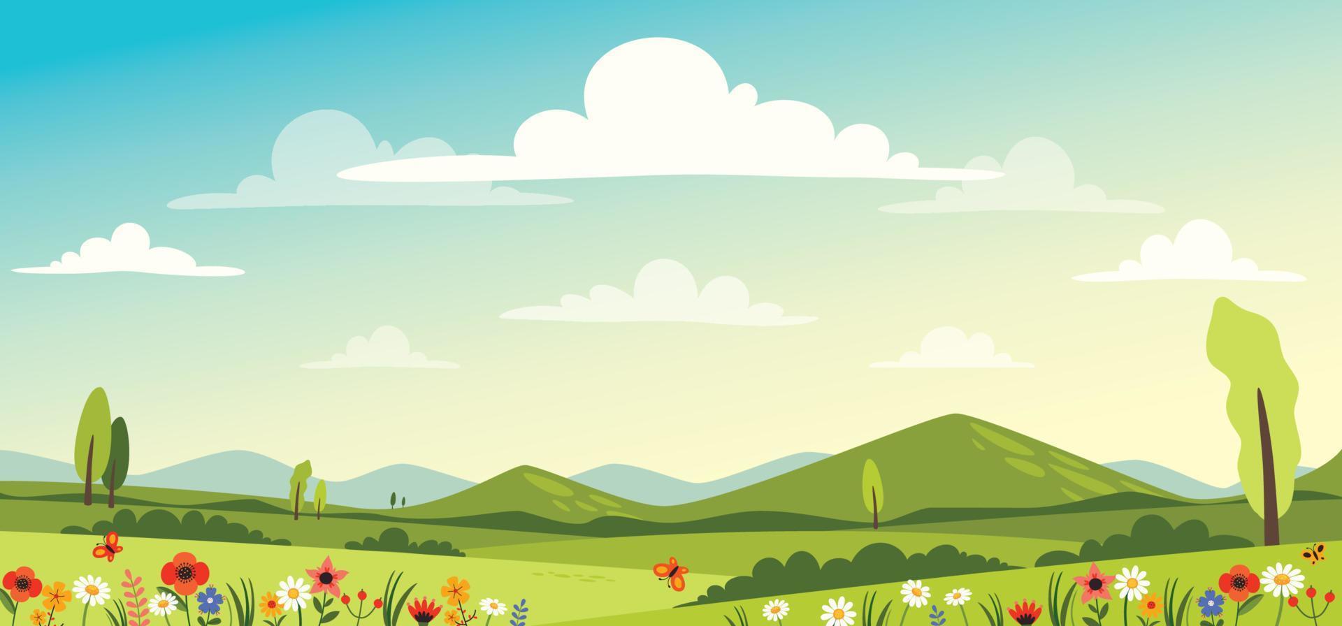 Blank Green Nature Landscape Scene vector