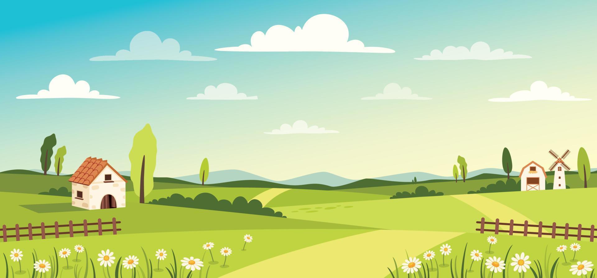 Blank Green Nature Landscape Scene vector