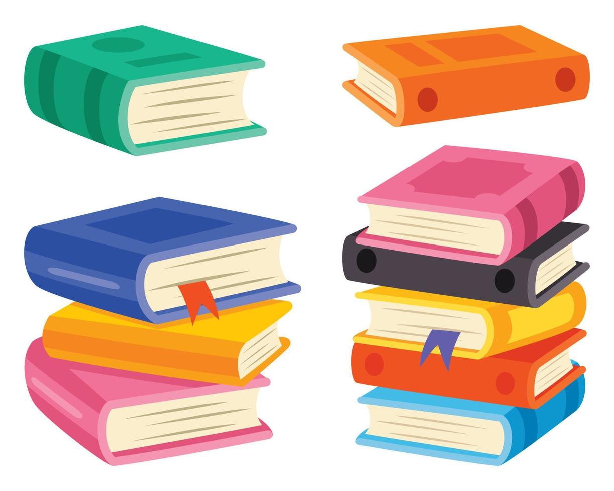 Set Of Various Colorful Books vector