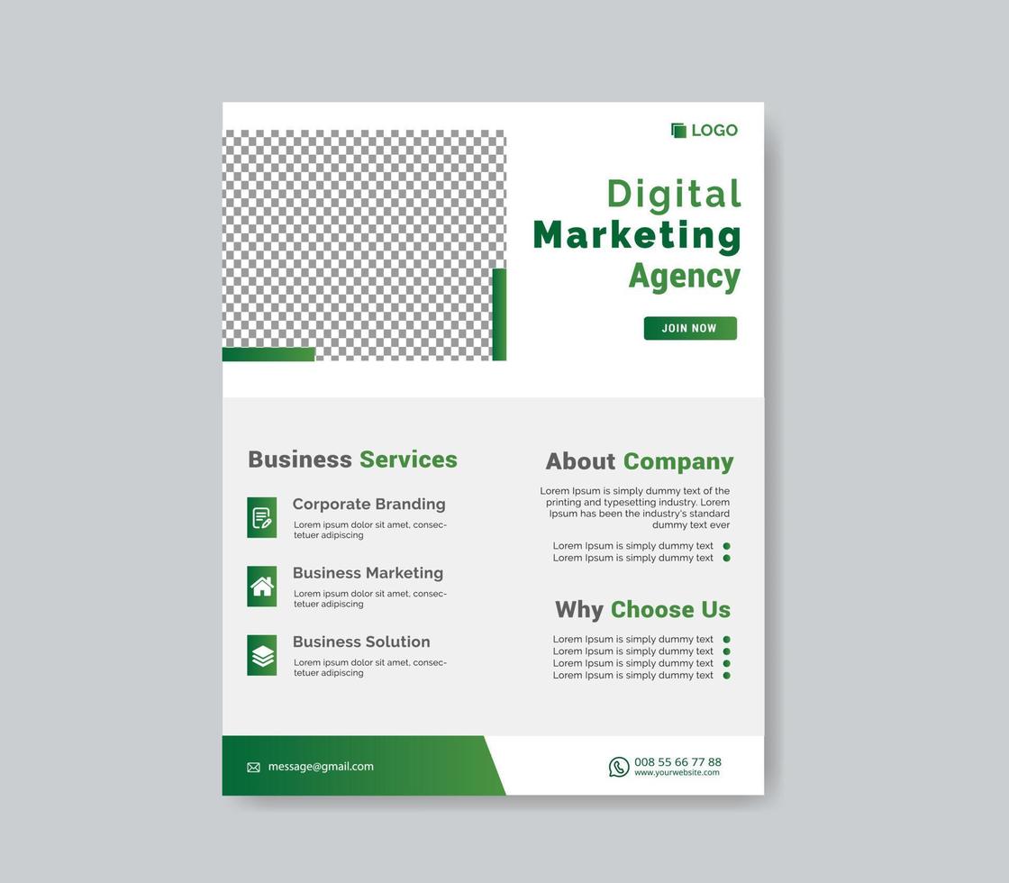 Digital marketing agency flyer template design vector