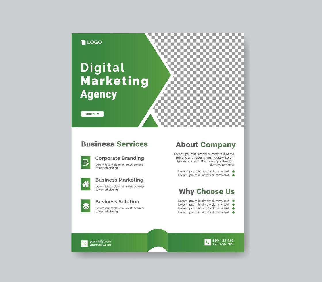 Digital marketing agency flyer template design vector