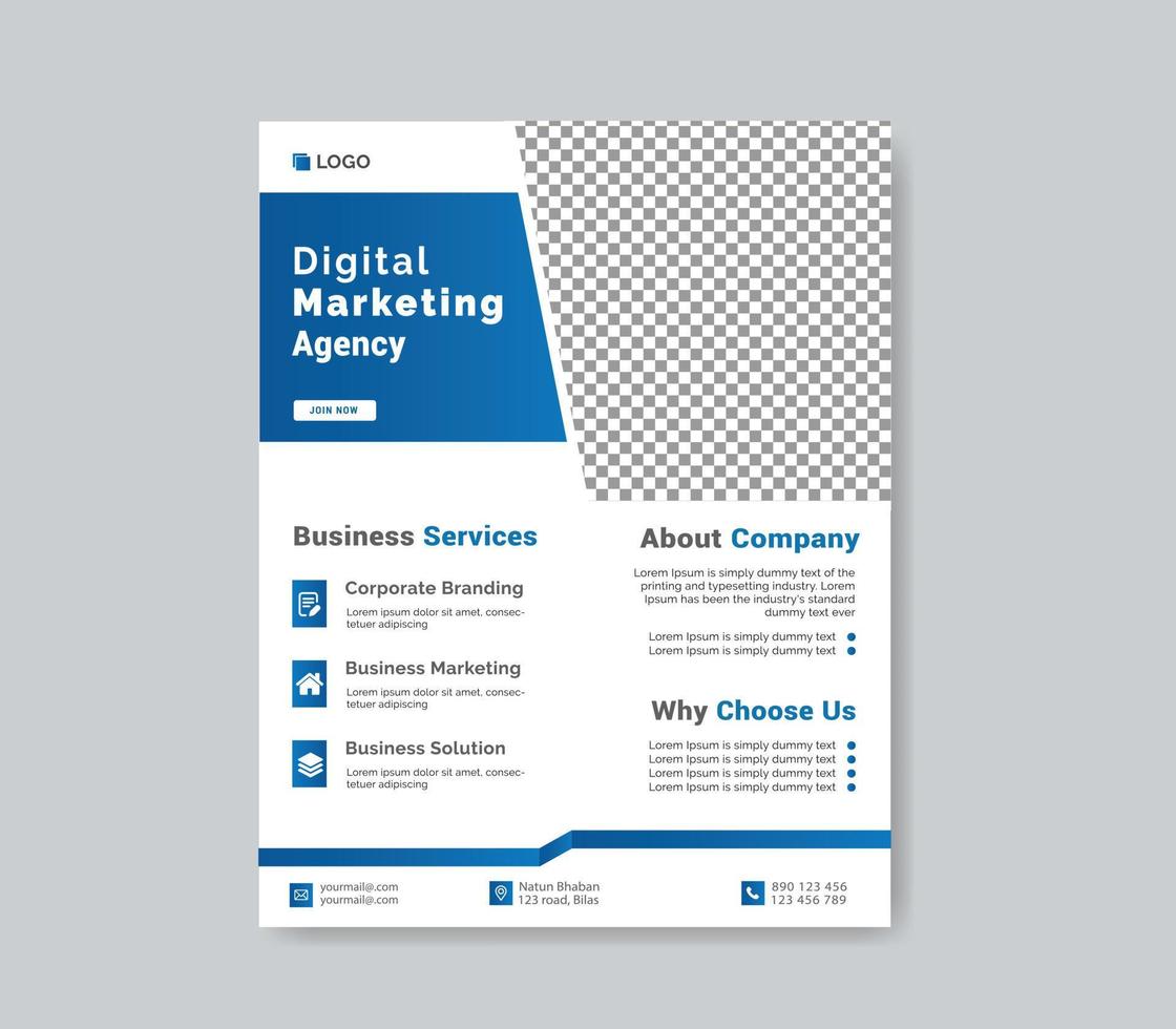 Digital marketing agency flyer template design vector