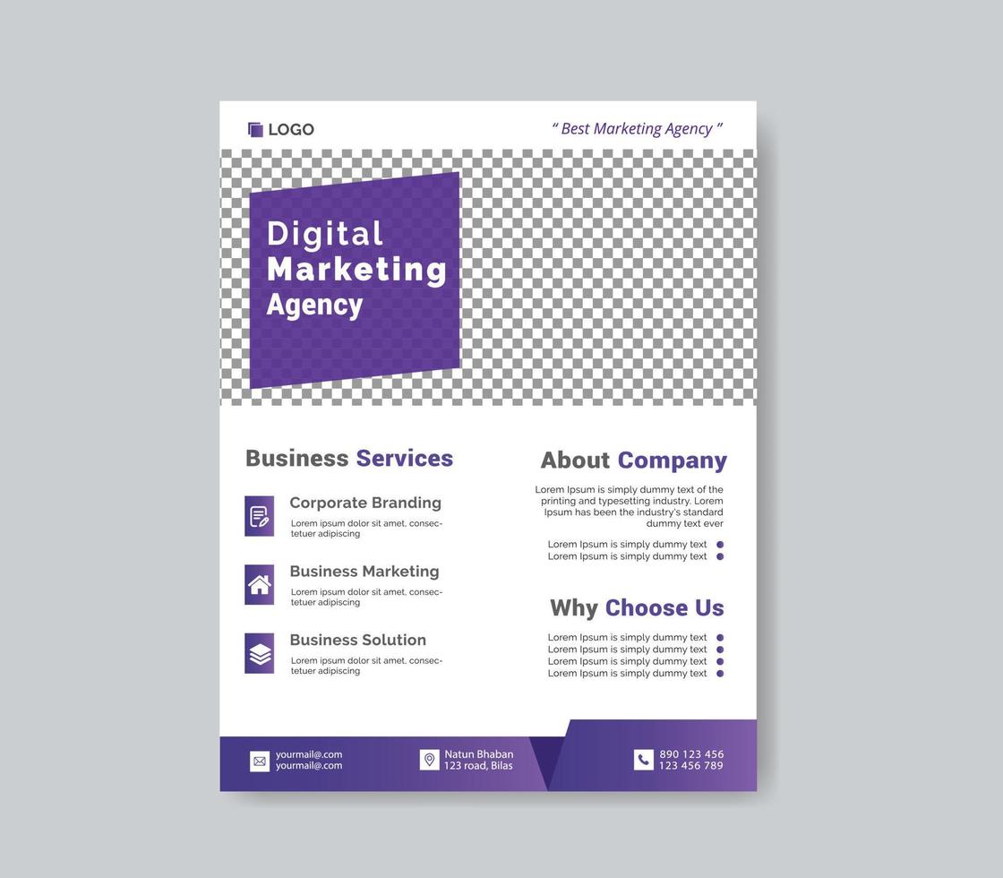 Digital marketing agency flyer template design vector