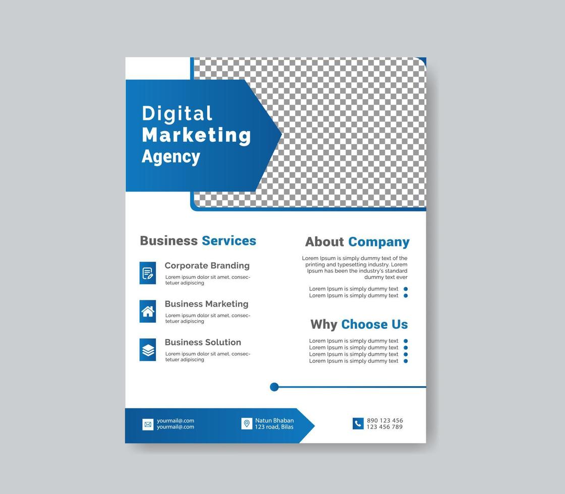 Digital marketing agency flyer template design vector