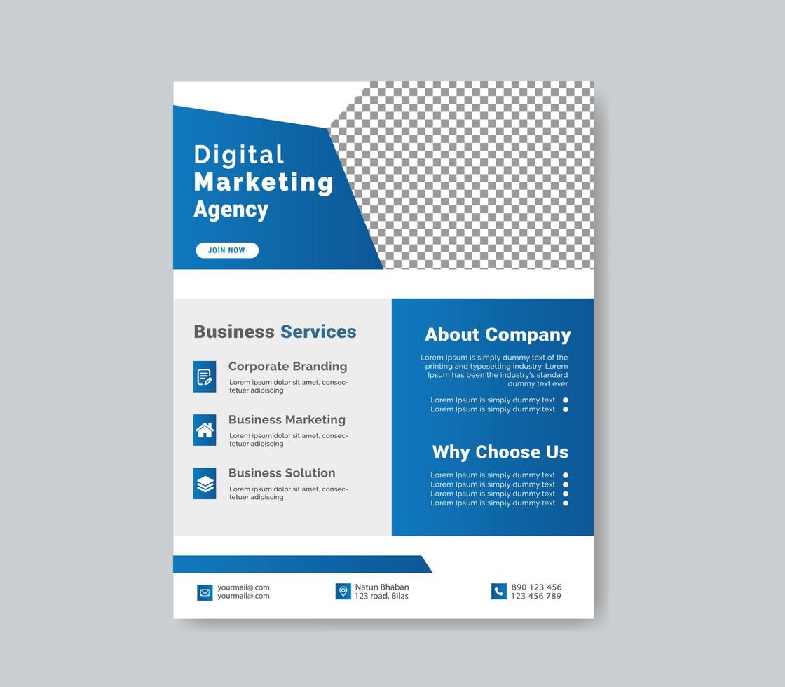 Digital marketing agency flyer template design vector