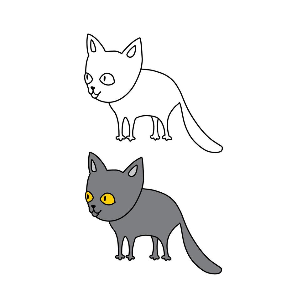 gracioso mascotas en un blanco antecedentes. diferente dibujos animados gatos colocar. sencillo moderno geométrico plano estilo vector ilustración. para decoración de para niños habitaciones, textiles, fondo de pantalla, postales, etc.