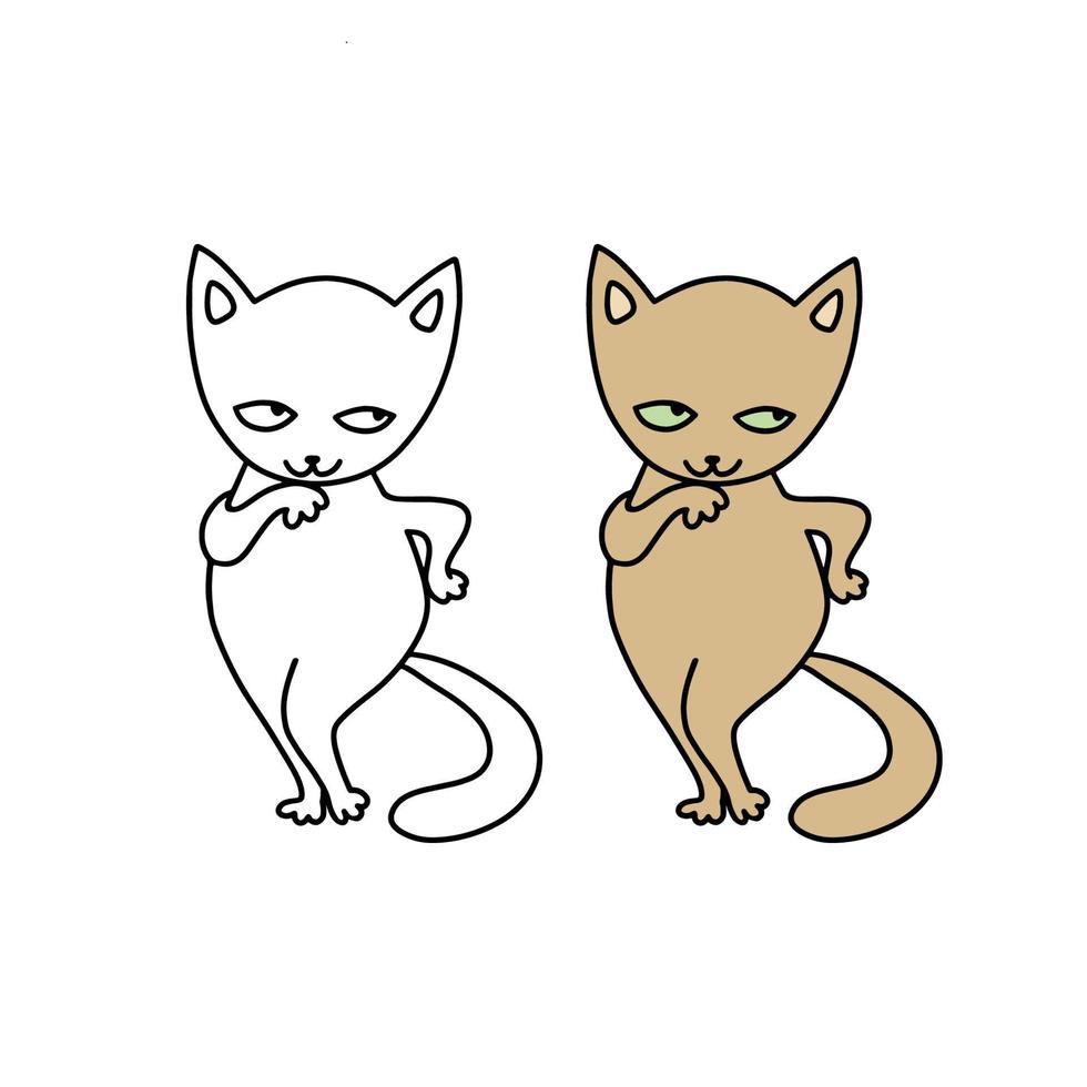 gracioso mascotas en un blanco antecedentes. diferente dibujos animados gatos colocar. sencillo moderno geométrico plano estilo vector ilustración. para decoración de para niños habitaciones, textiles, fondo de pantalla, postales, etc.