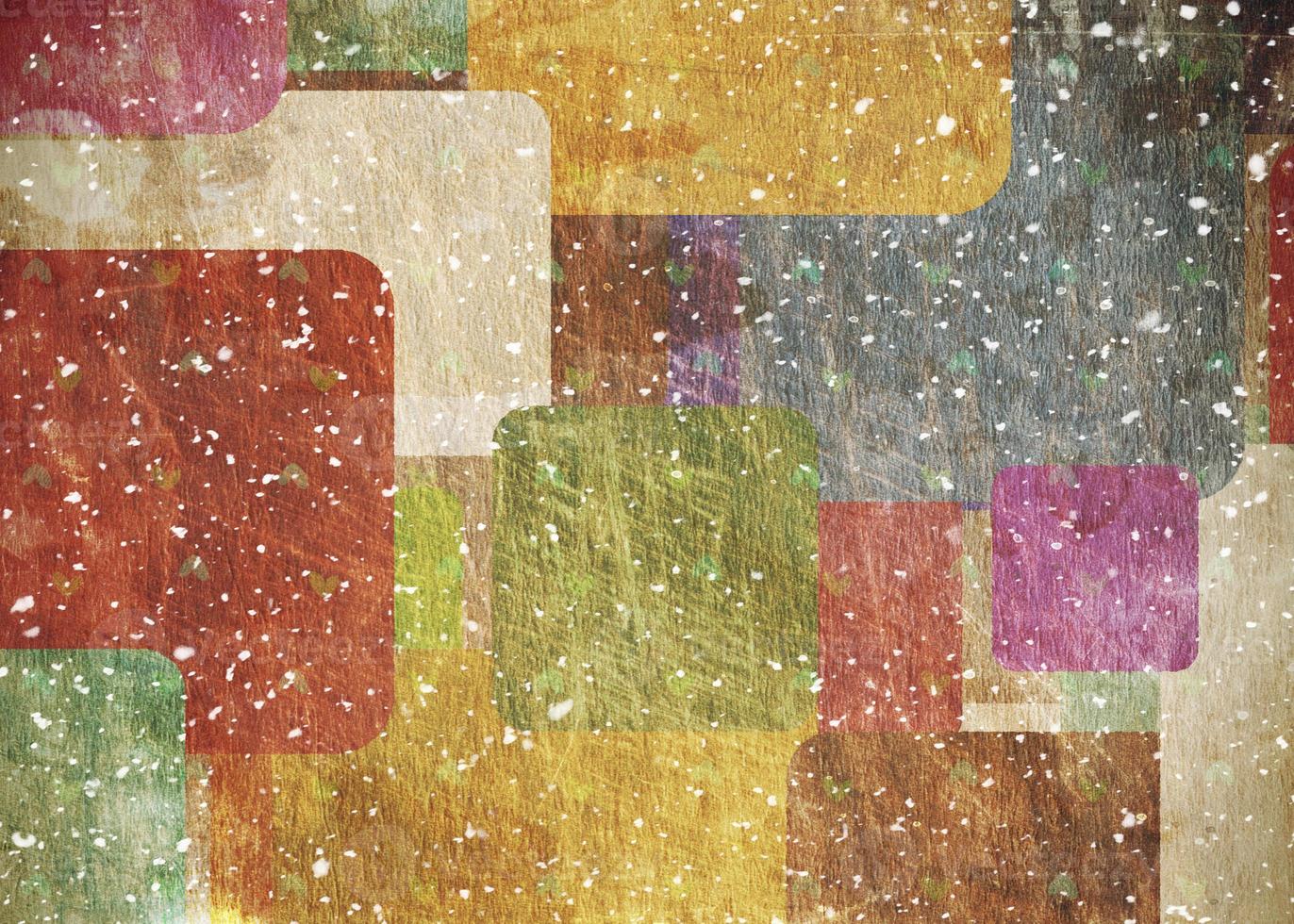 Abstract paper background with colorful squares of different sizes. photo