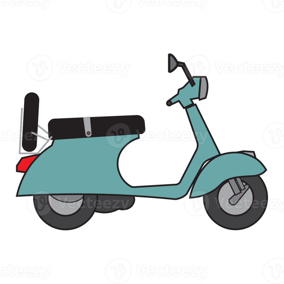 Scooter transport flat design, Classic scooters and colorful style png