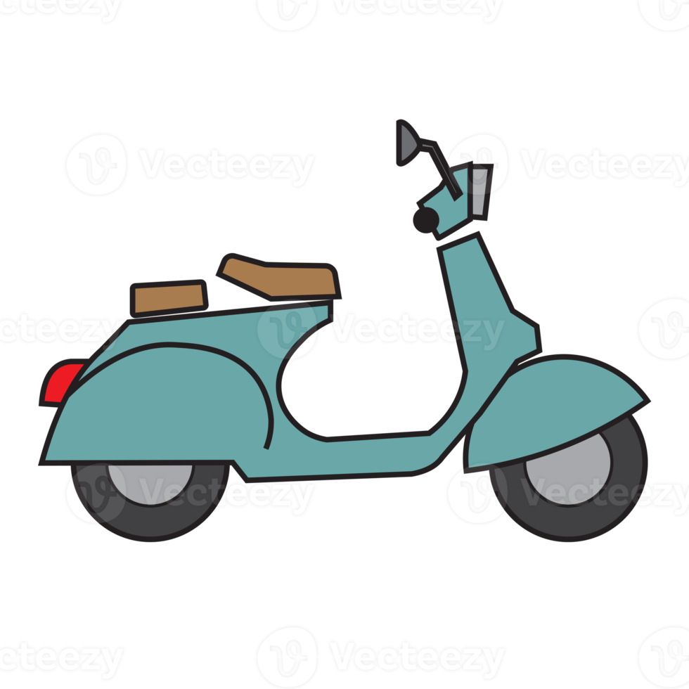 scooter transporte plano diseño, clásico scooters y vistoso estilo png