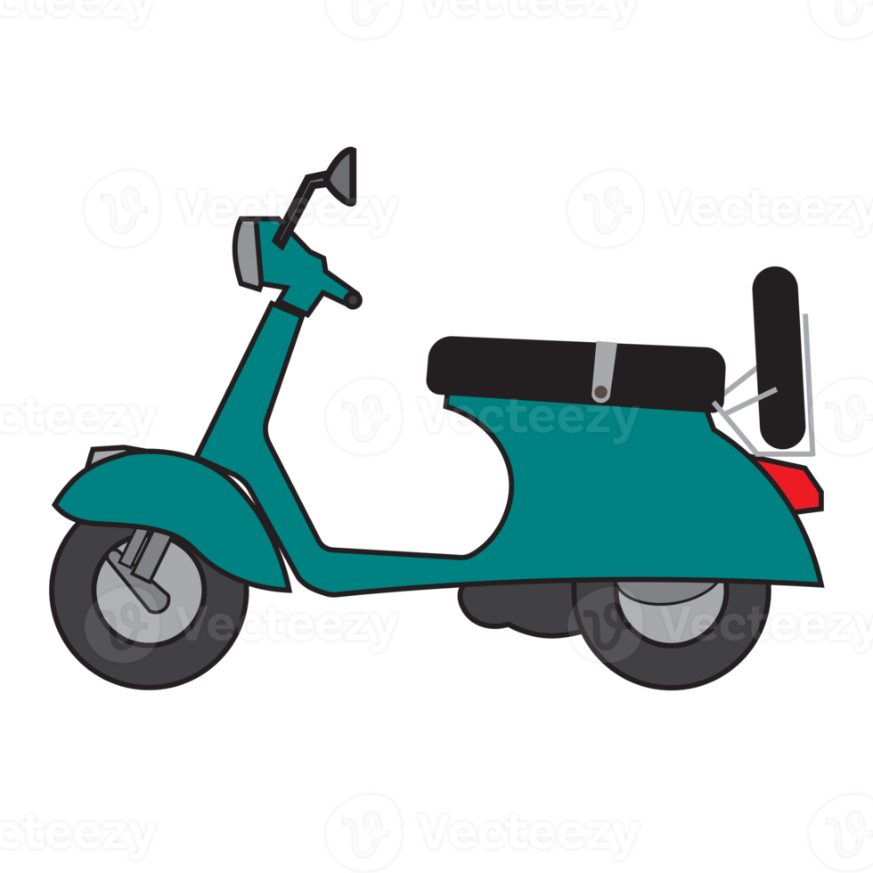 Scooter transport flat design, Classic scooters and colorful style png
