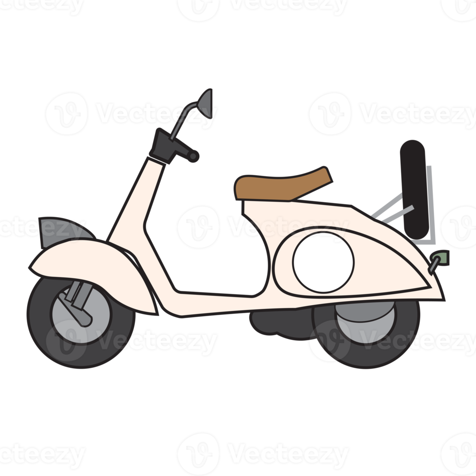 scooter transport plat conception, classique scooters et coloré style png