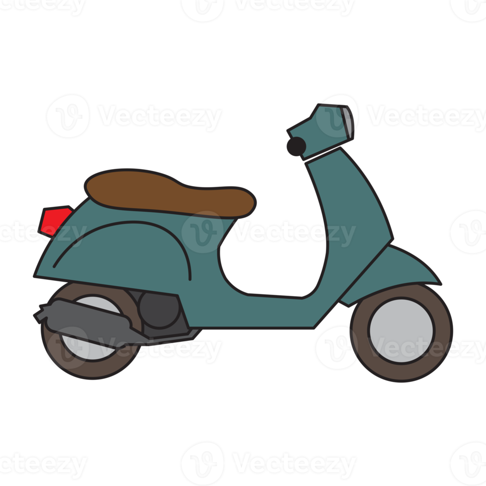 scooter transport plat conception, classique scooters et coloré style png