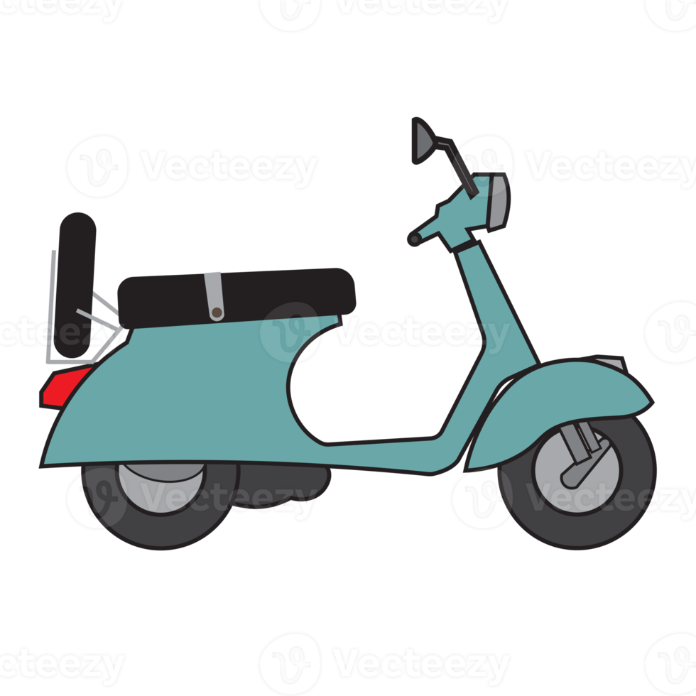 scooter transporte plano diseño, clásico scooters y vistoso estilo png