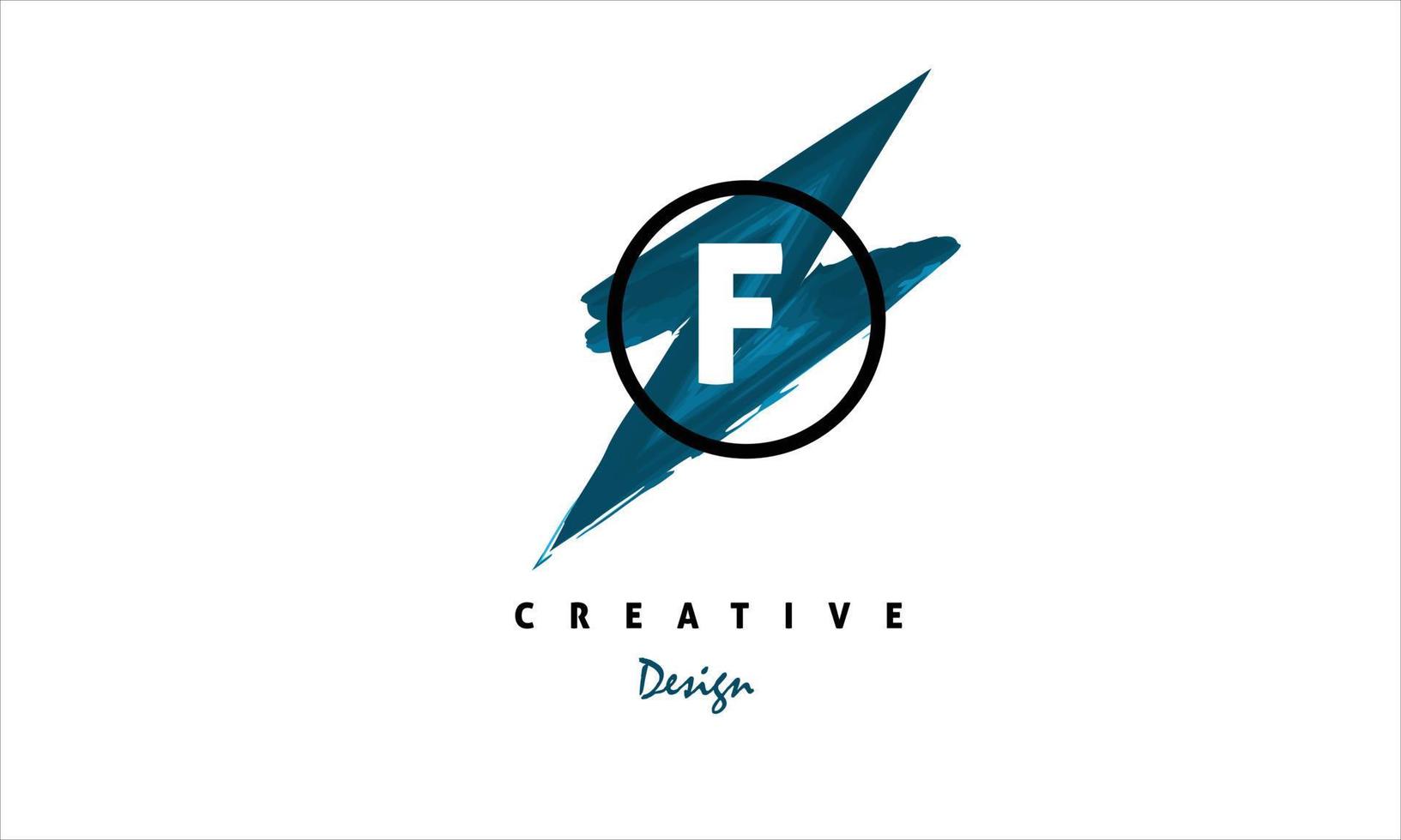 F alfabeto diseño vector con agua color cepillo icono creativo moderno de moda logo en blanco antecedentes