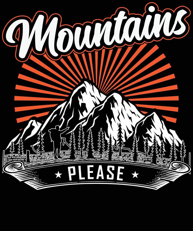 Hiking t shirt design vector