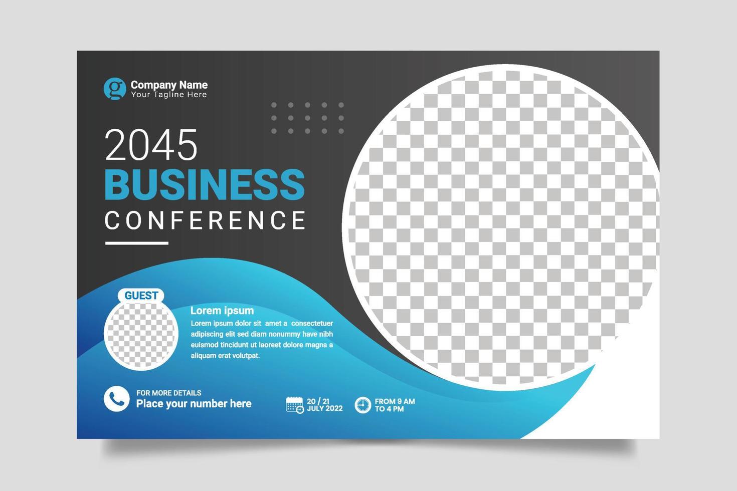 Vector conference flyer business flyer template or business live webinar conference banner