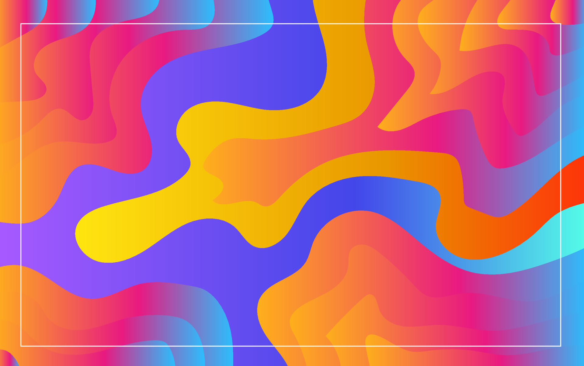 Abstract background of curve shapes with gradient colors. Collage of ...