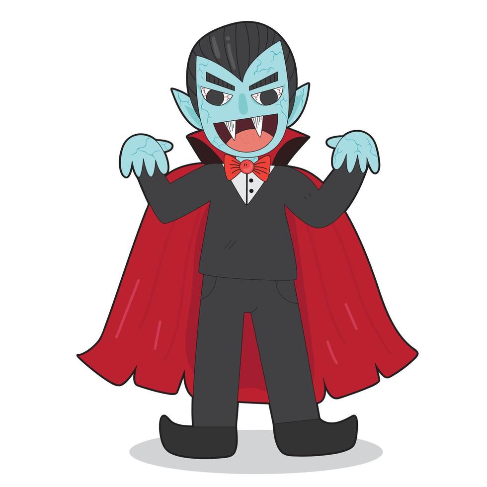 vampiro Víspera de Todos los Santos dibujos animados personaje. vector