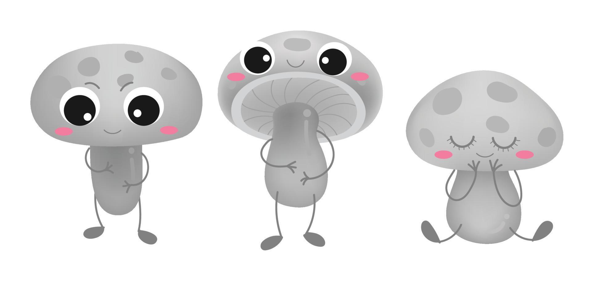 Cute mushroom character. vector