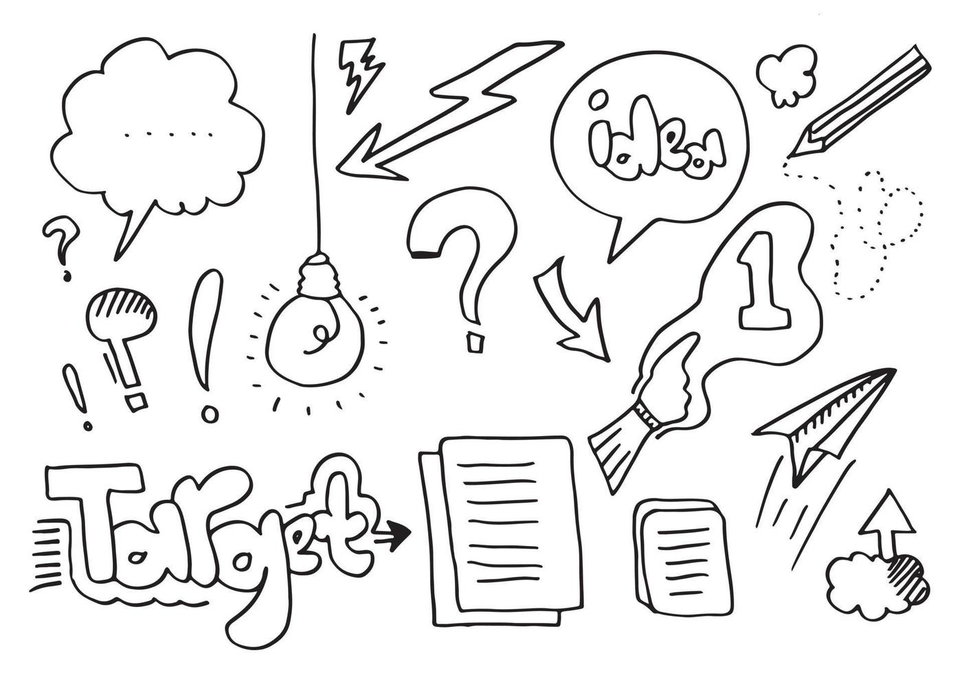 Business doodles for concept design on white background. vector