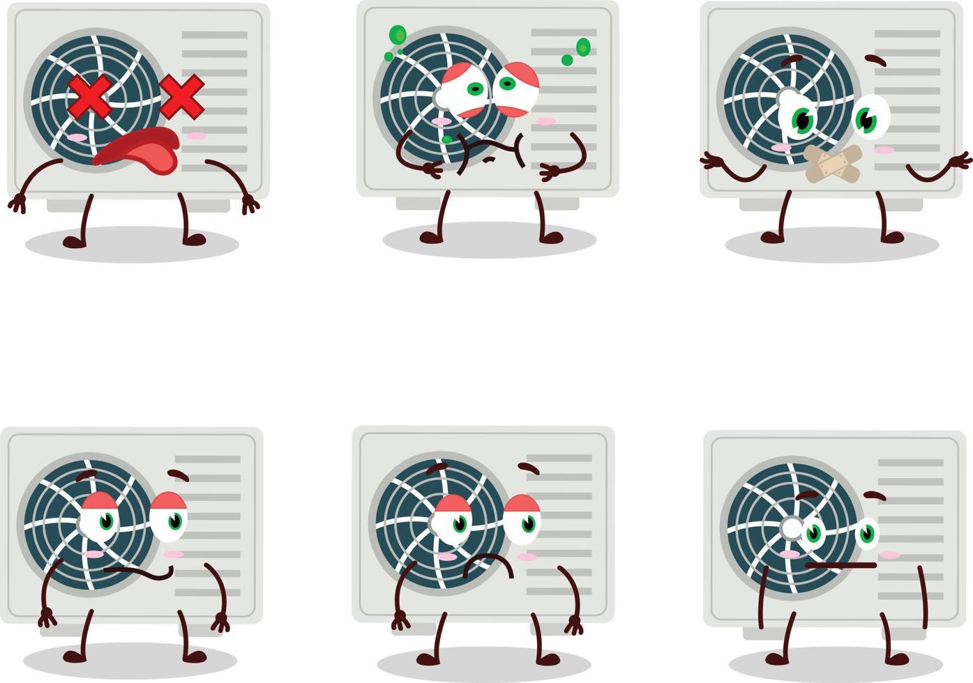 aire acondicionador dibujos animados personaje con no expresión vector