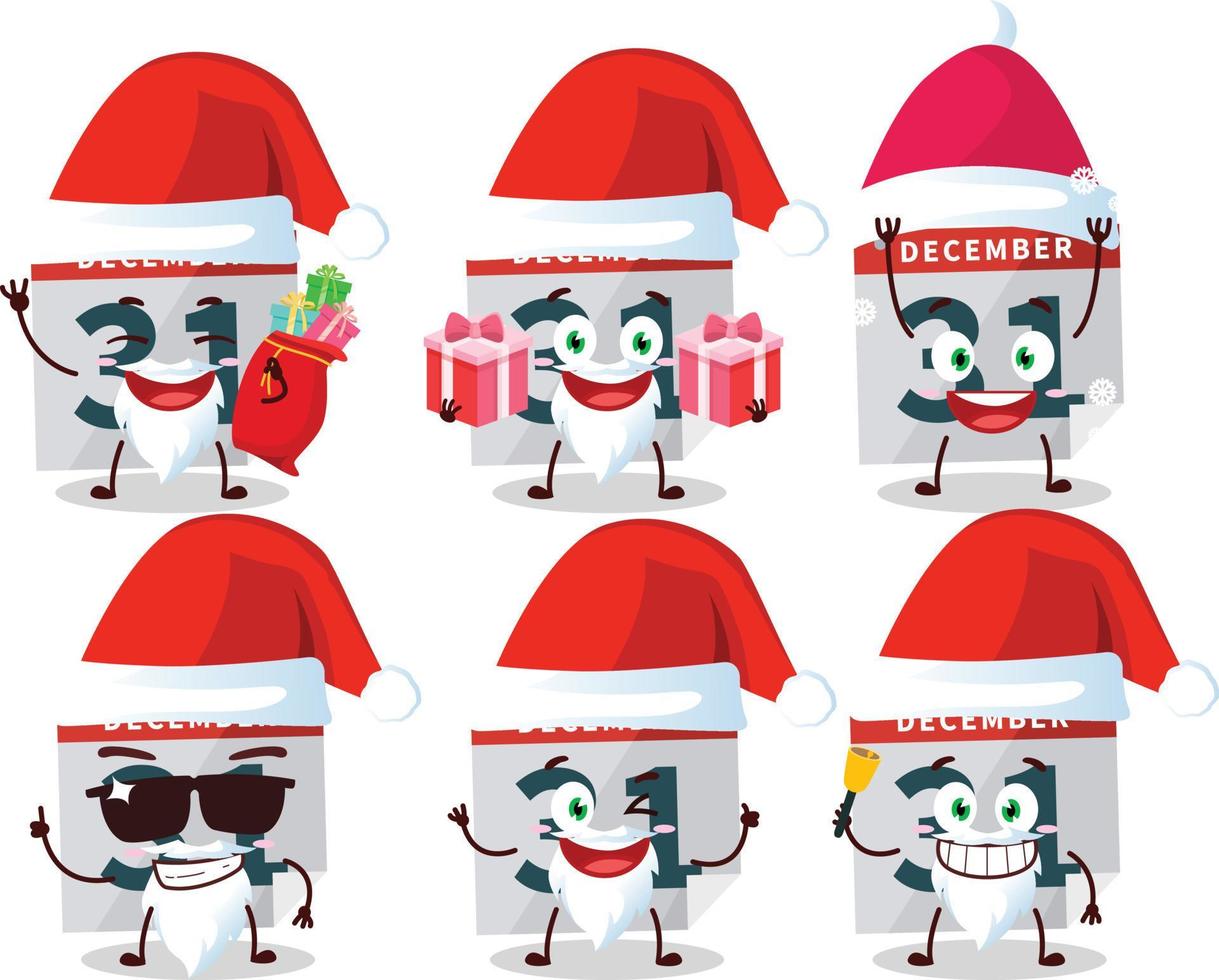 Santa Claus emoticons with december 31th calendar cartoon character vector