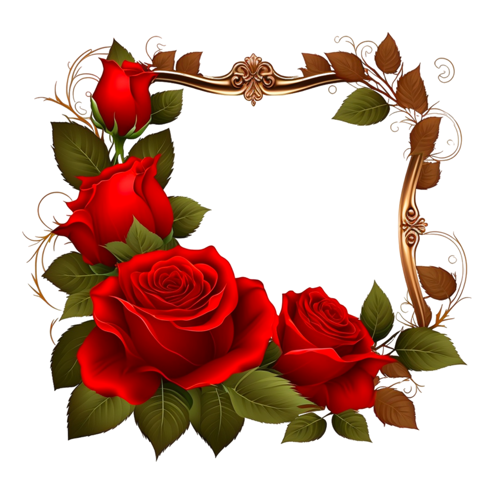 mooi kleurrijk rood roos bloem kader png