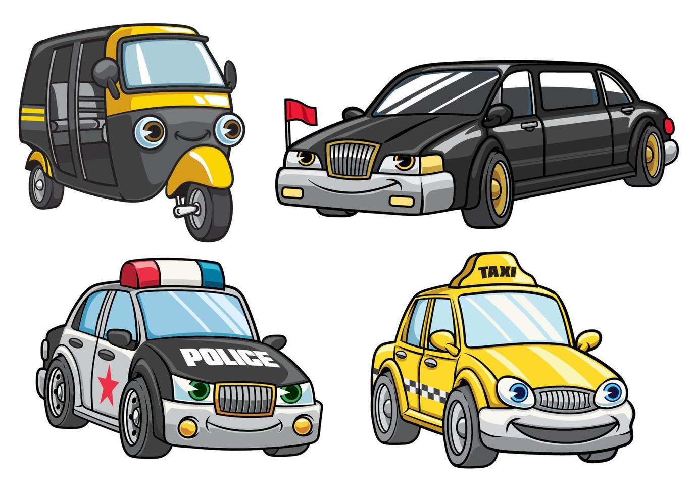 cartoon of cars set vector