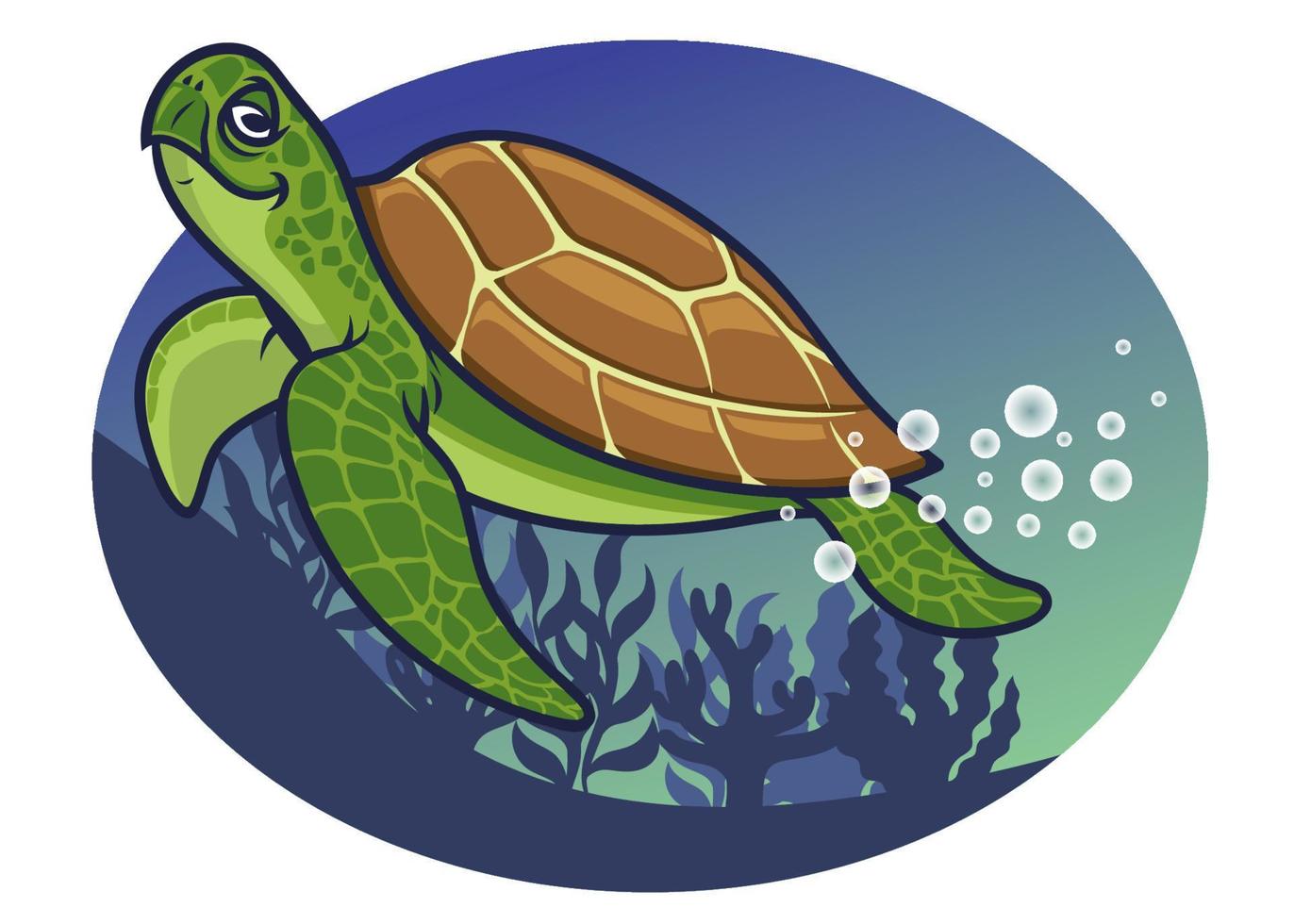 personaje de tortuga de dibujos animados vector