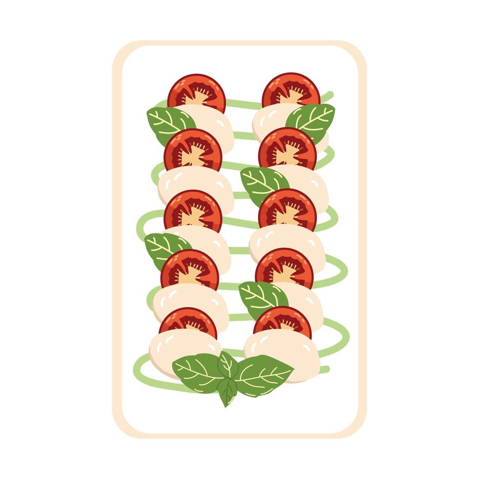 tradicional italiano plato caprese vector