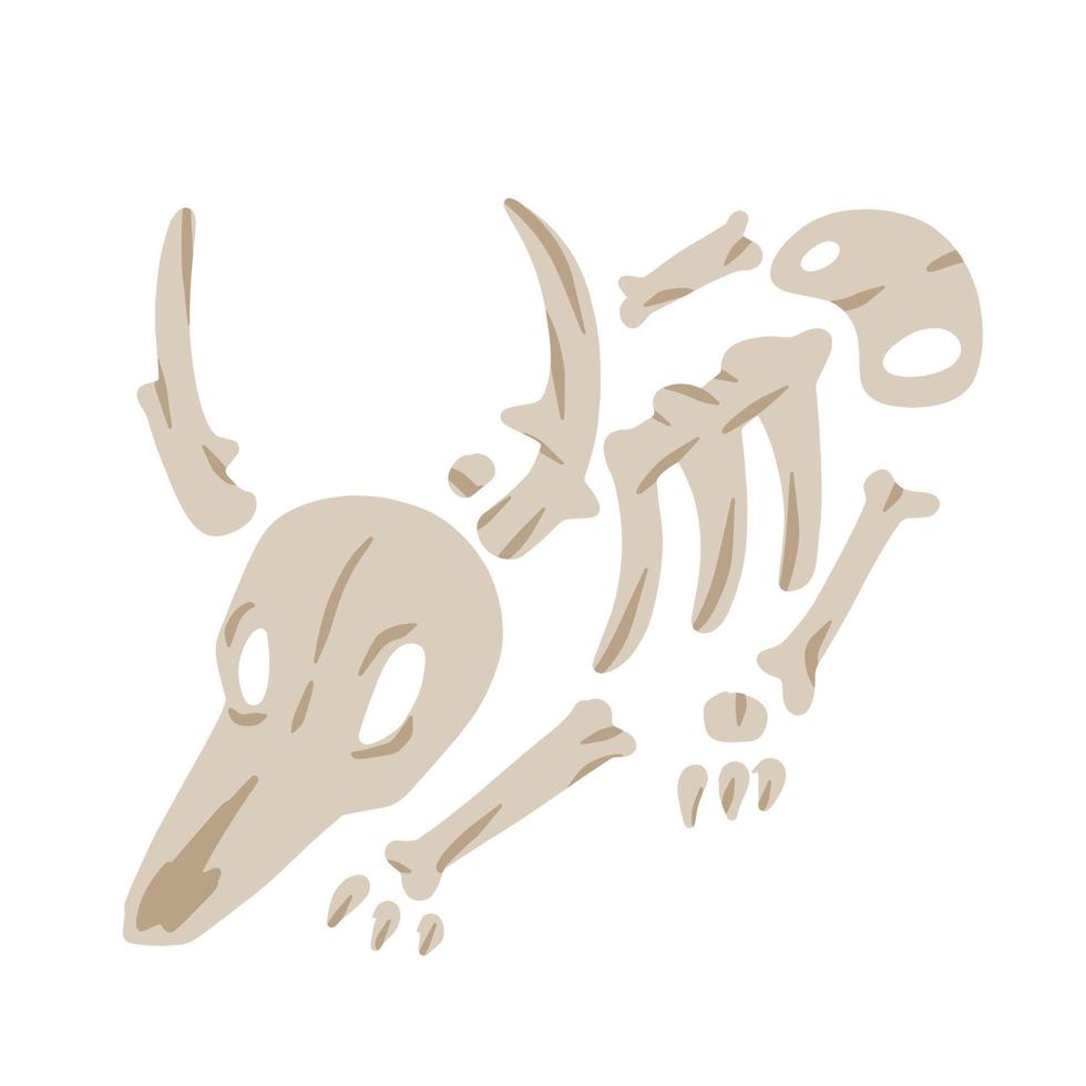 Skeleton of dead animal. Halloween and desert scenery. vector