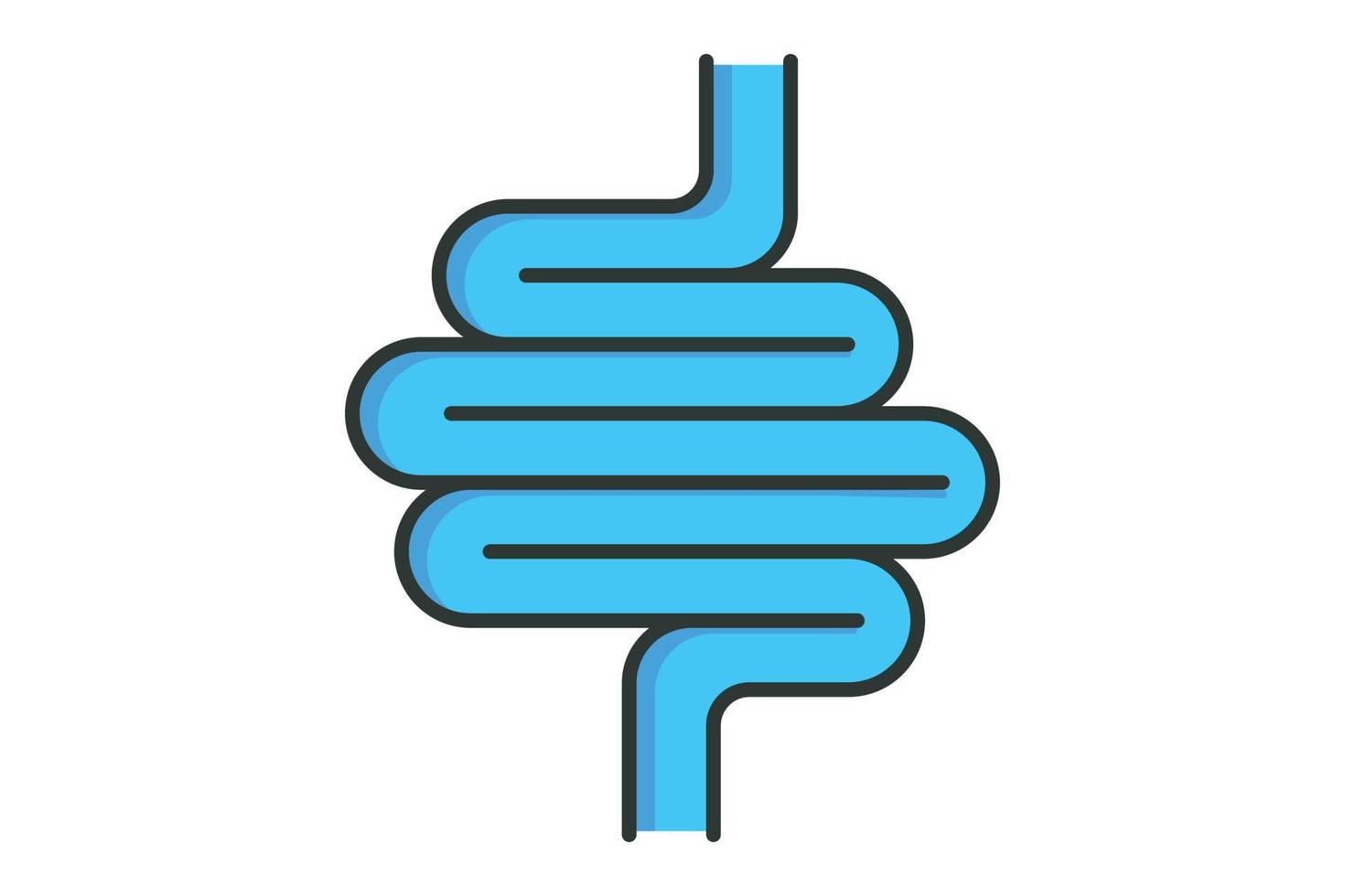 Intestines icon illustration. icon related to human organ. Flat line icon style, lineal color. Simple vector design editable
