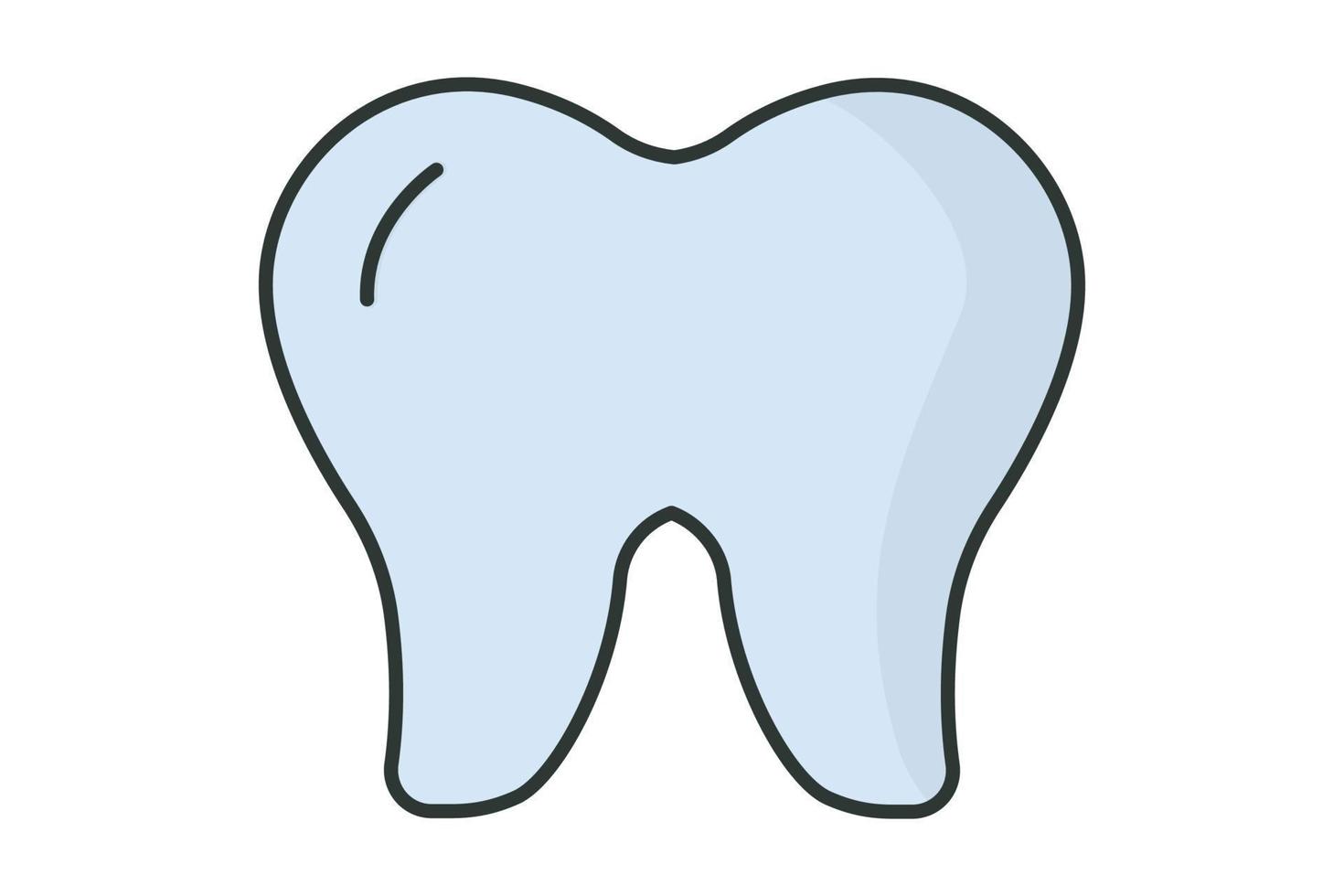 tooth icon illustration. icon related to human organ. Flat line icon style, lineal color. Simple vector design editable