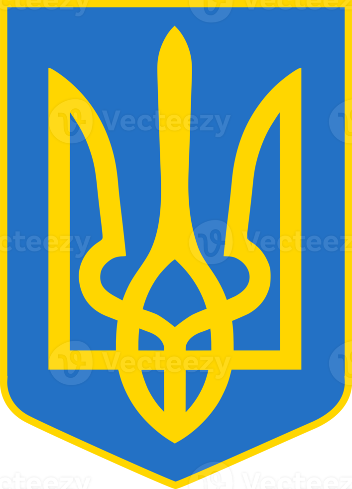 Ukraine coat of arms flag trident heraldry illustration for web creativity png