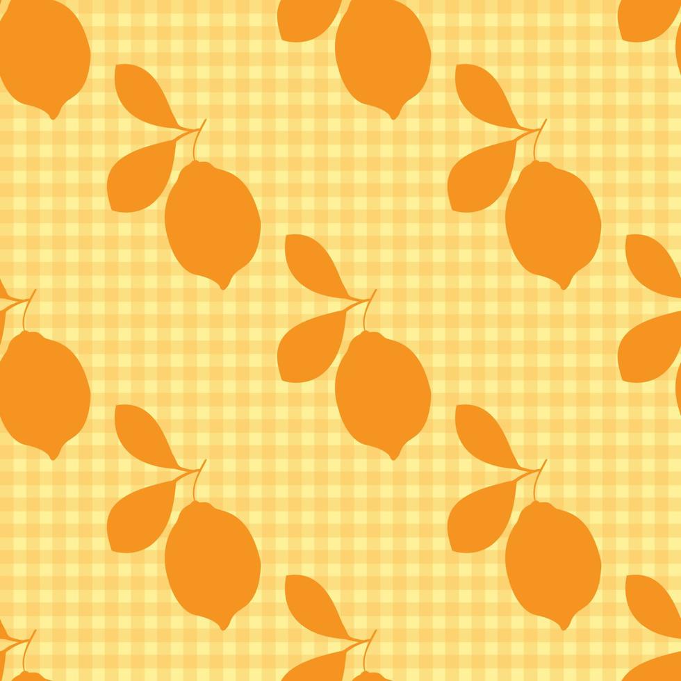 Trendy minimal summer seamless pattern with whole, sliced fresh fruit lemon on color background vector