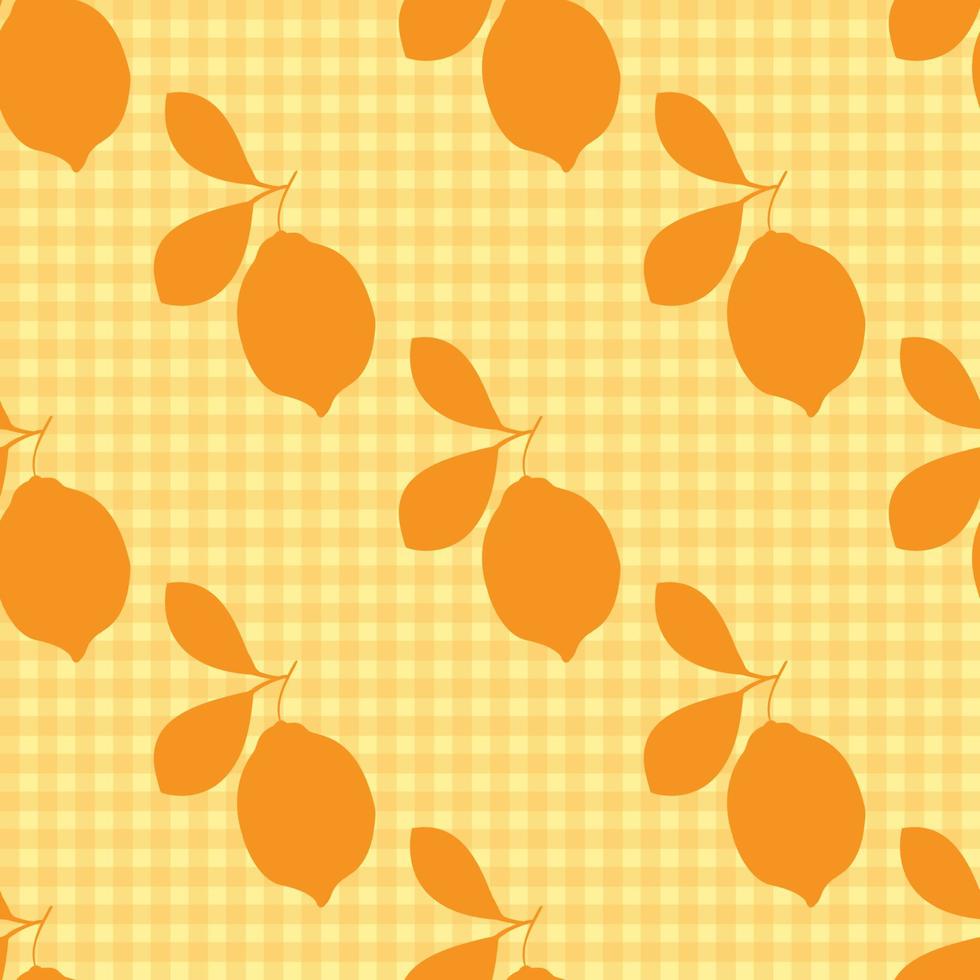 Trendy minimal summer seamless pattern with whole, sliced fresh fruit lemon on color background vector