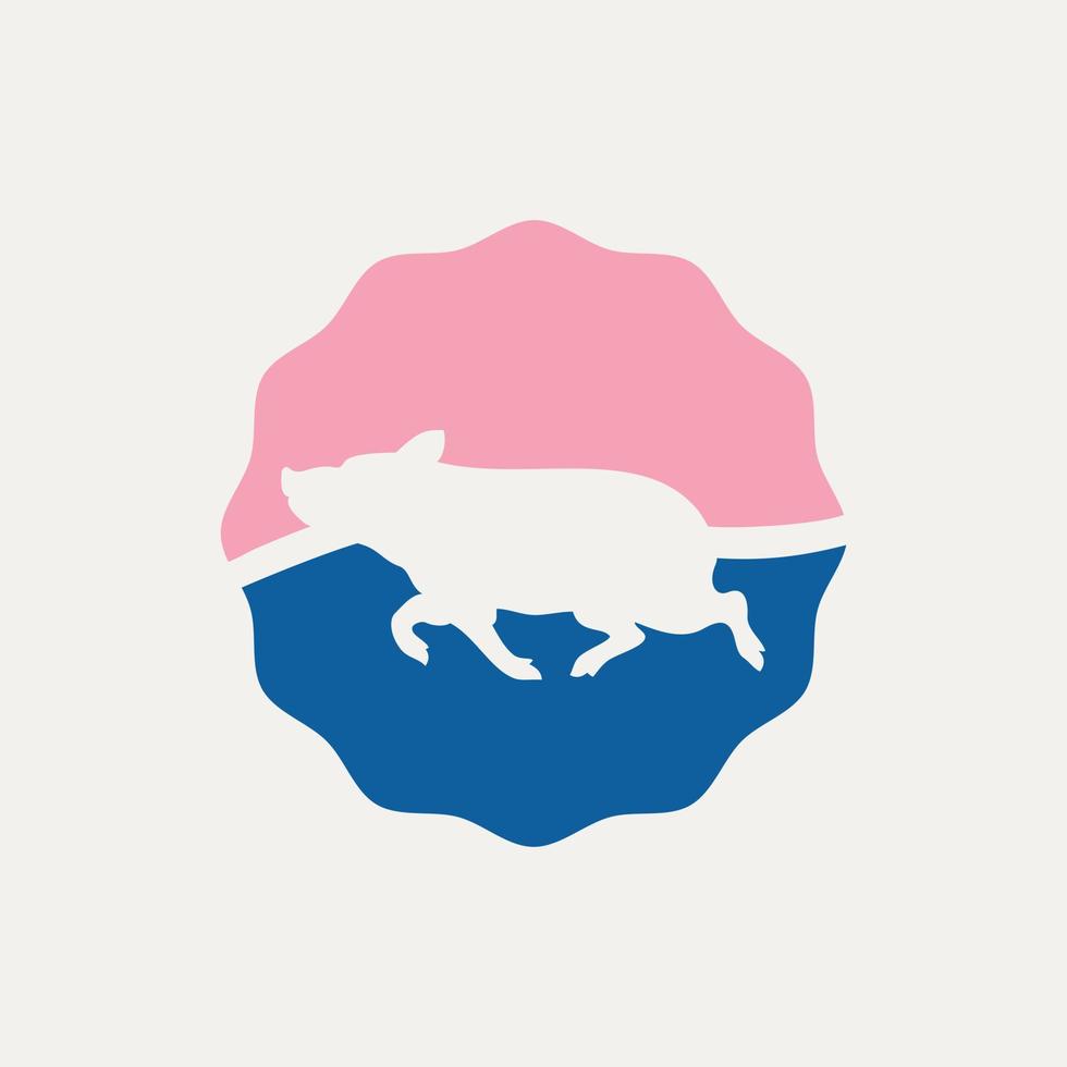 A clean Pig, contemporary design using colors and minimal composition to quickly and clearly communicate Quality to your client. vector