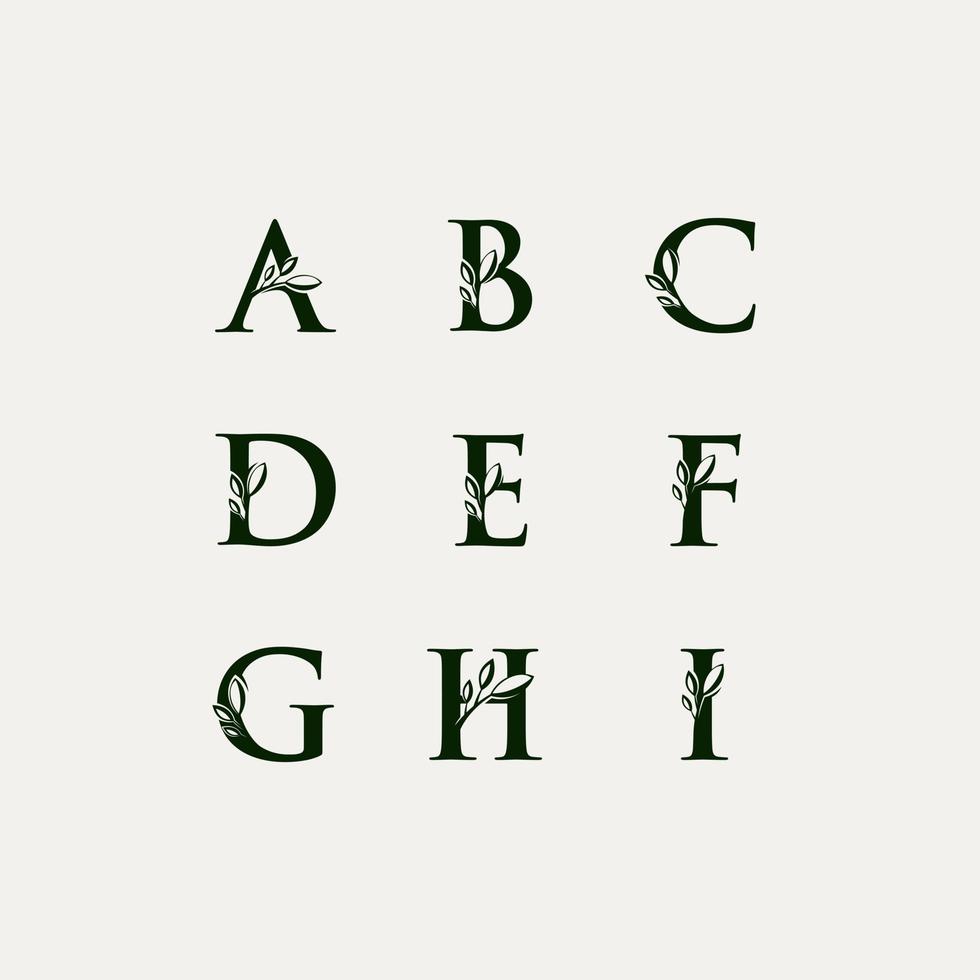 nature ABCDEFGHI alphabet vector design