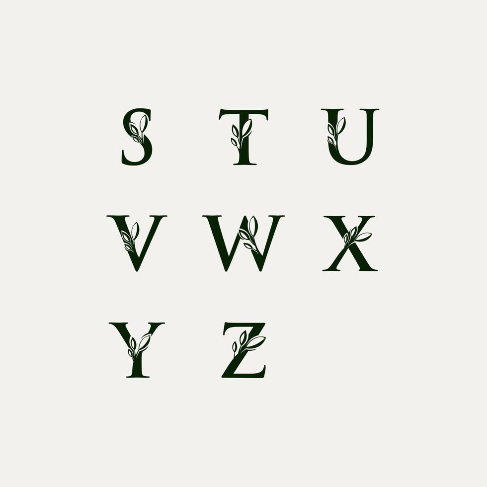 nature STUVWXYZ alphabet vector design