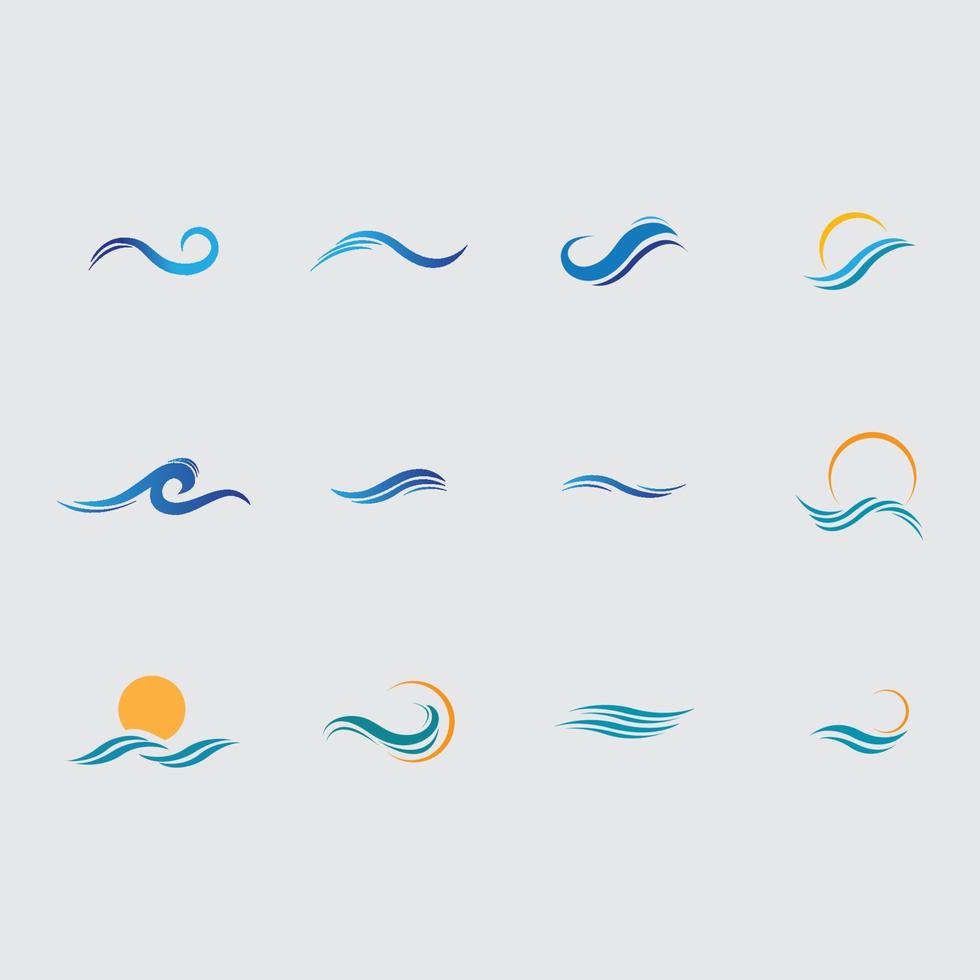 wave logo and symbol vector